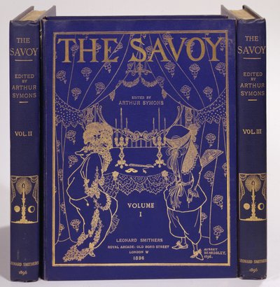 Omslagontwerp voor The Savoy, Volumes I-III, bewerkt door Arthur Symons, uitgegeven door Leonard Smithers door Aubrey Beardsley