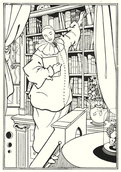 Ontwerp voor de voorkant van "Pierrot" door Aubrey Beardsley