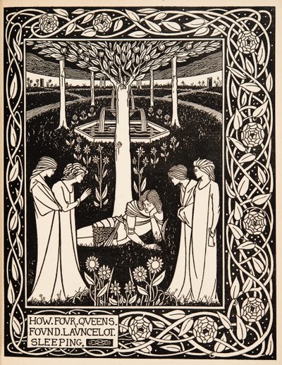 Hoe vier koninginnen Launcelot slapend vonden door Aubrey Beardsley
