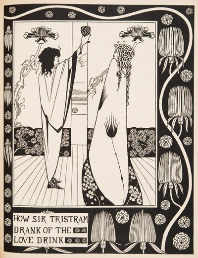Hoe Sir Tristram de liefdesdrank dronk door Aubrey Beardsley