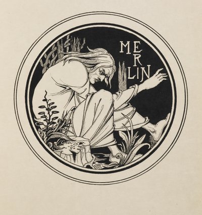 Merlijn uit een boek met vijftig tekeningen door Aubrey Beardsley