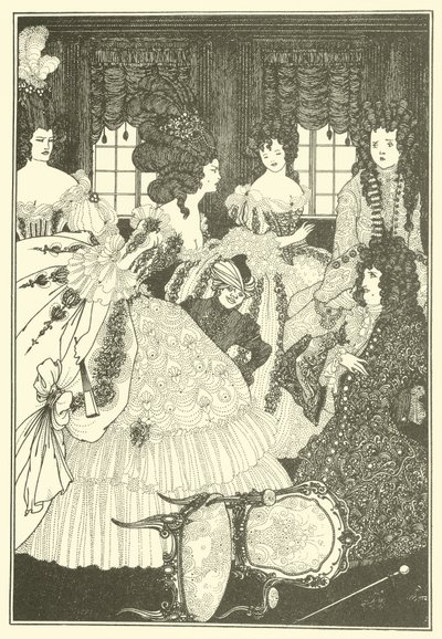 De slag van de beaux en de belles door Aubrey Beardsley