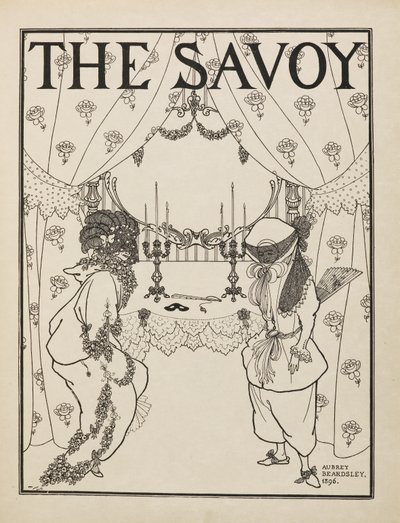 Titelpagina voor nr.1 van "The Savoy" uit een boek met vijftig tekeningen door Aubrey Beardsley