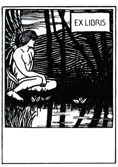 Vignet ex libris door Aubrey Beardsley (1872-1898) door Aubrey Beardsley