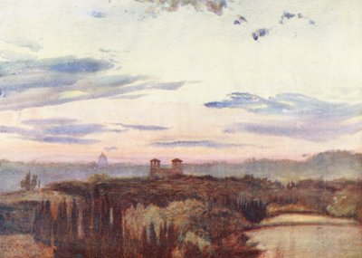 Rome: Villa Medici en koepel van S. Pieter door Aubrey Waterfield