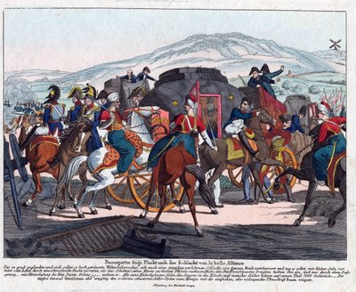 De vlucht van Napoleon na de Slag bij Waterloo (1815) door August Friedrich Andreas Campe