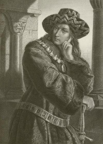 Karel VII (gravure) door August Friedrich Pecht
