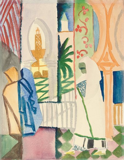 In de Tempelhal, 1914 door August Macke