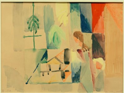 Kinderen bij de groentewinkel II door August Macke