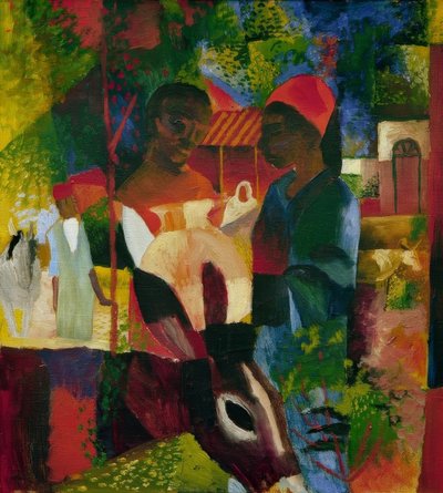 Markt in Tunis door August Macke