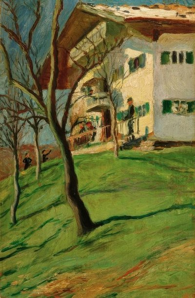 Ons huisje in Tegernsee door August Macke