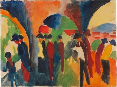 Onder de arcades van Thun (Een wandelmotief) door August Macke