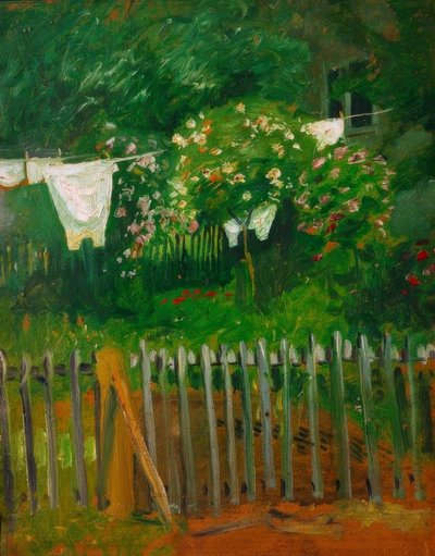 Wassen in de tuin in Kandern door August Macke