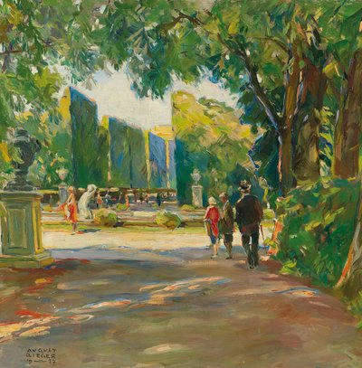 In het park van paleis Schönbrunn door August Rieger