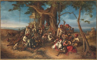 De Thugs van India: Halt bij het Heiligdom van Ganesh door August Theodor Schoefft