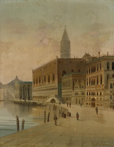 Riva dei Schiavoni Venetië door August von Siegen