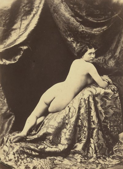 Naaktstudie,c. 1855 (foto) door Auguste Belloc