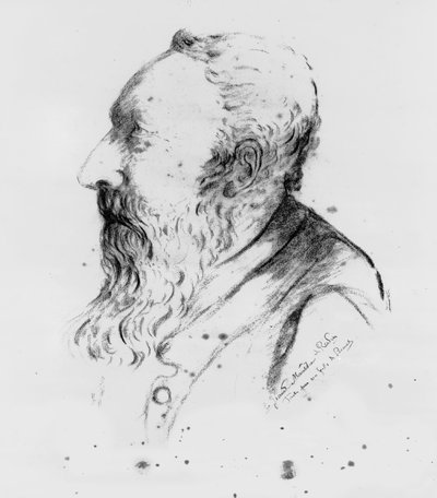 Portret van beeldhouwer Auguste Rodin door Auguste Eugene Beuret