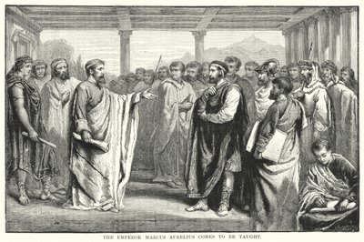 De keizer Marcus Aurelius komt om onderwezen te worden door Auguste Francois (after) Laby