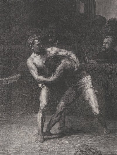 Lutteurs uit Le Monde Illustré door Auguste Joliet