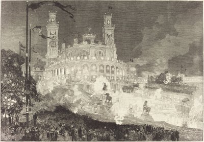 14 Juli. Verlichting van het Palais du Trocadéro door Auguste Lepere