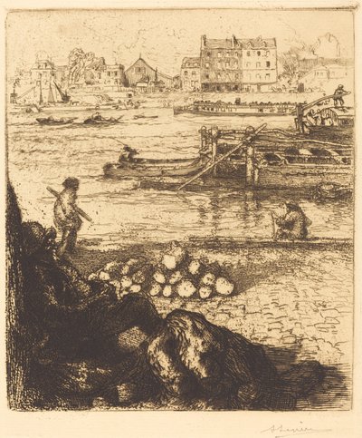 Dokwerker, Pier bij La Gare door Auguste Lepere