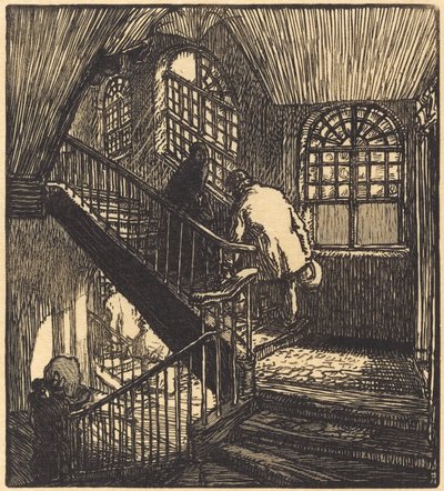 Trap van het huis waar het Château Rouge was, gepubliceerd 1901 door Auguste Lepere