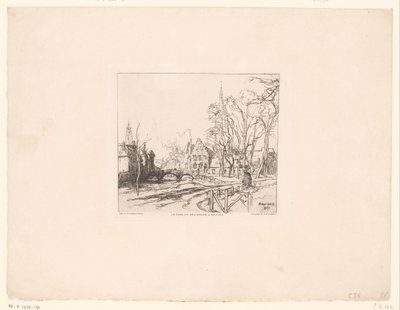Gezicht op de brug bij het Begijnhof te Brugge door Auguste Lepere