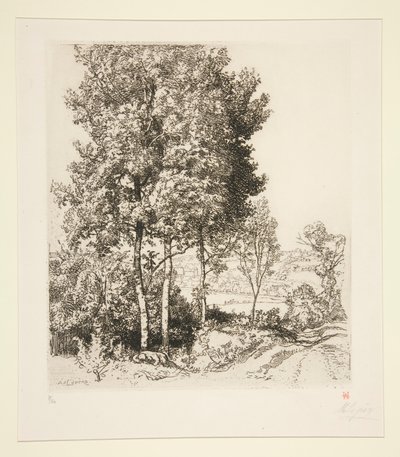 De vallei van de Petit Morin nabij Verdelot (Seine-et-Marne) door Auguste Lepere