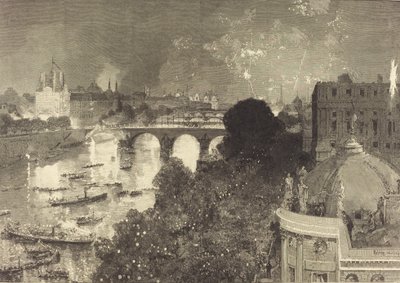 Le 14 Juillet. Verlichting van de Seine van Pont Neuf tot Pont au Change, 1882 door Auguste Lepere