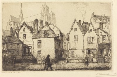 Oude Huizen in Amiens door Auguste Lepere