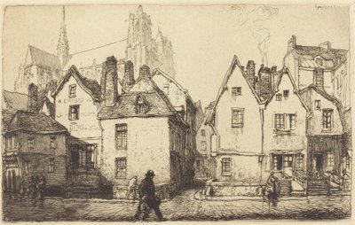 Oude huizen in Amiens Vieilles maisons à Amiens door Auguste Lepere
