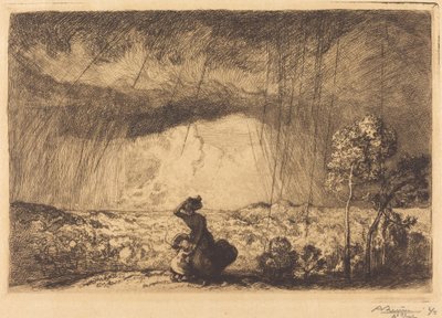 Storm op de Duin, Vendée door Auguste Lepere