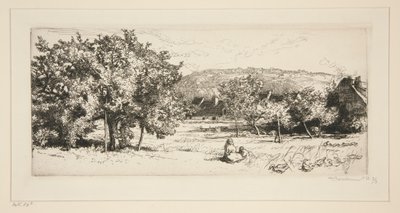 Dorp Villeneuve-sur-Bellot (Seine-et-Marne) door Auguste Lepere