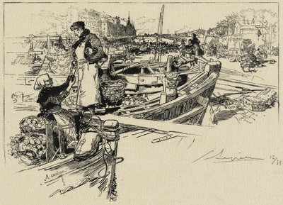 Kade scène, mogelijk 1880s door Auguste Louis Lepère