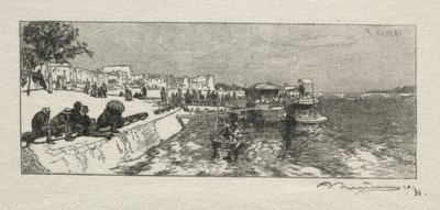 Aanlegplaats in Bercy door Auguste Louis Lepère