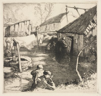 Visserskwartier (Saint-Jean-de-Monts) door Auguste Louis Lepère