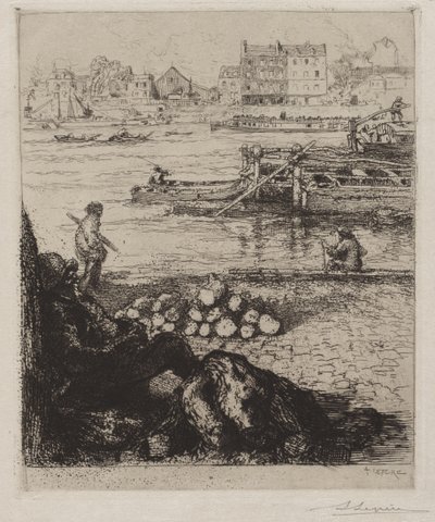 De havenarbeider: Quai de la Gare door Auguste Louis Lepère