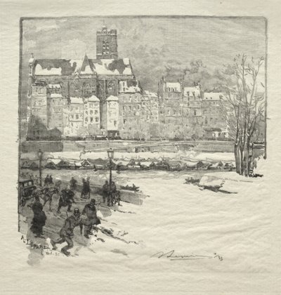Kade van het Stadhuis door Auguste Louis Lepère