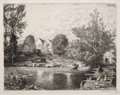 De oude voetbrug door Auguste Louis Lepère