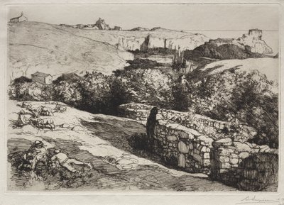 Uitzicht op de haven van La Meule door Auguste Louis Lepère