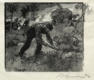 Arracheurs de bruyères, 1887 door Auguste Louis Lepère