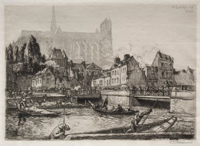 Aankomst van groenten - Amiens door Auguste Louis Lepère