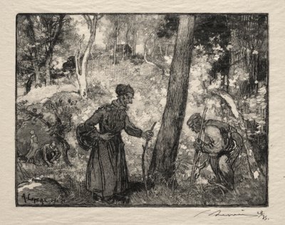 Au Rocher Bernard door Auguste Louis Lepère