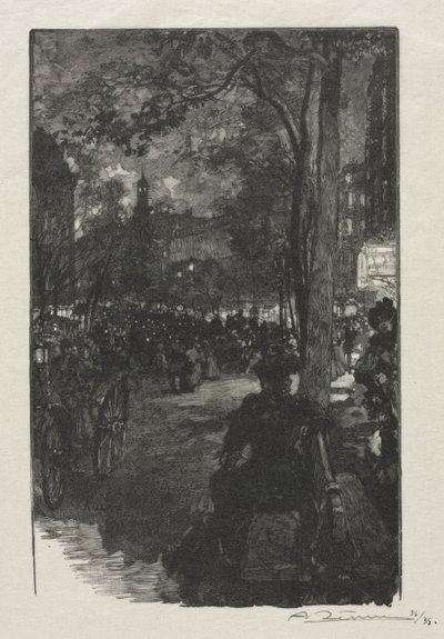 Boulevard Montmartre, avond door Auguste Louis Lepère