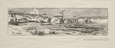 Vijver van Issy les Moulineaux door Auguste Louis Lepère