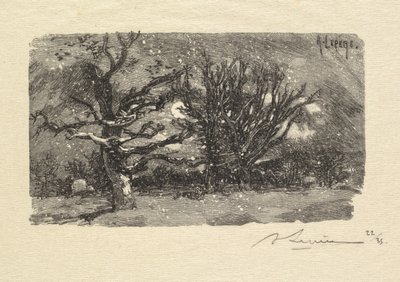 Bos van Fontainebleau: Bij de slaapplaats van Lantara door Auguste Louis Lepère