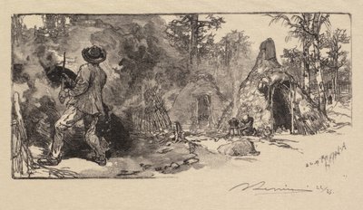 Fontainebleau Bos: Kolensjouwers door Auguste Louis Lepère