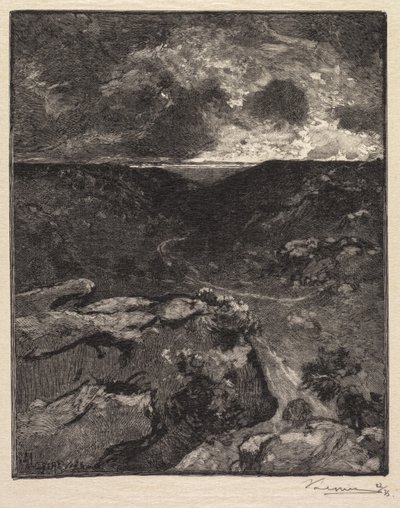 Fontainebleau Bos: Franchard Vallei (La Forêt de Fontainebleau: La Vallée de Franchard) door Auguste Louis Lepère