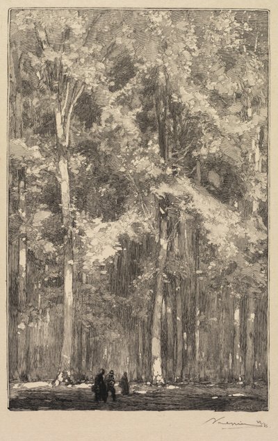 Fontainebleau Bos: Ochtend, Kruispunt van de Route van de Forts de Marlotte door Auguste Louis Lepère
